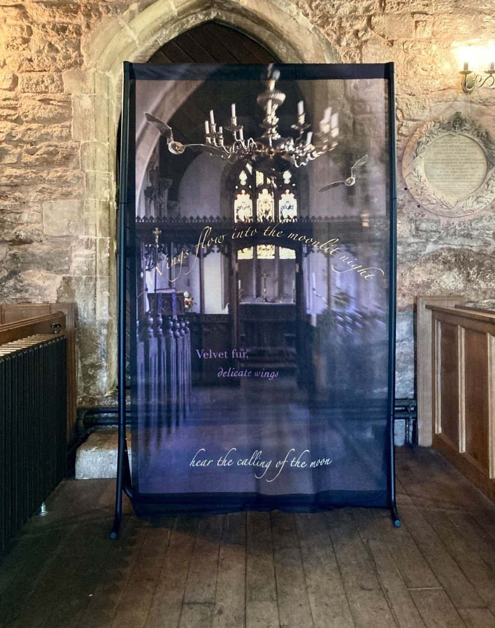 Image of On A Wing And A Prayer, an art installation celebrating bats and churches