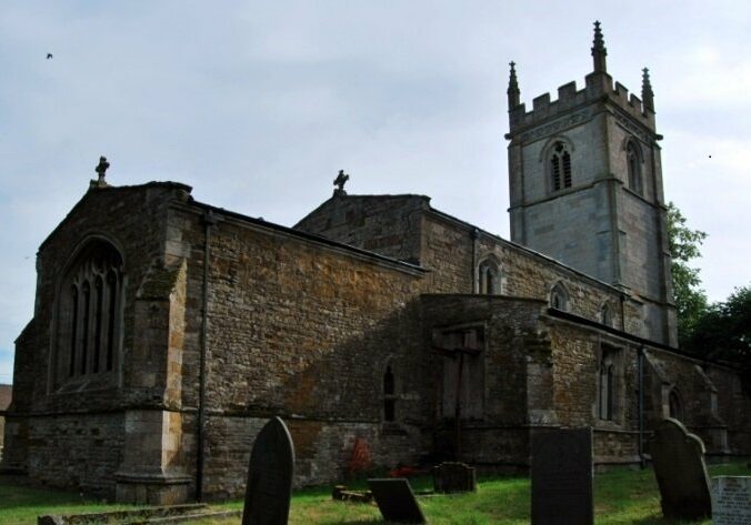 St Mary, Freeby exterior Stone church with bell tower looking from east to west