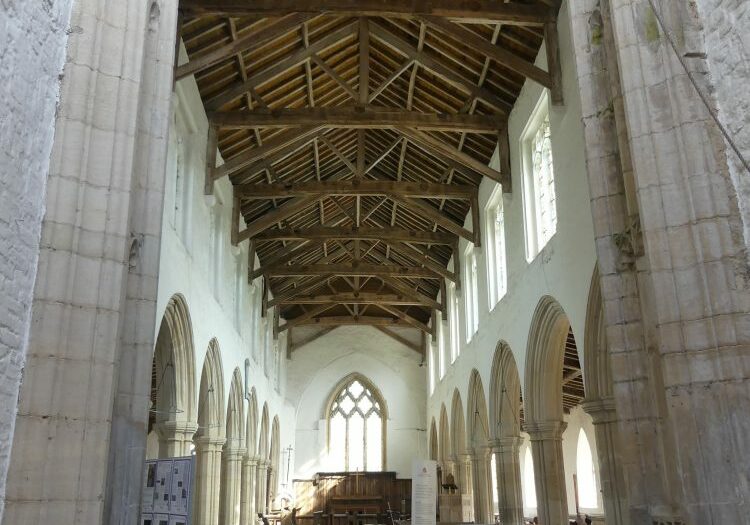ChurchImages-Cambs Parson Drove Interior The interior of a very tall, whitewashed, light, bright church