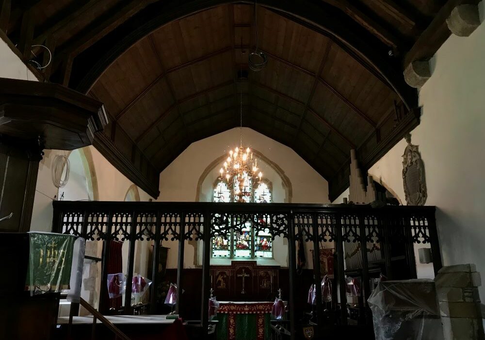 Interior of a church looking into chancel